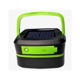 Solar Camping Lantern, Rechargeable, Foldable, Waterproof, 3 Mode LED Power Bank (Option: green)